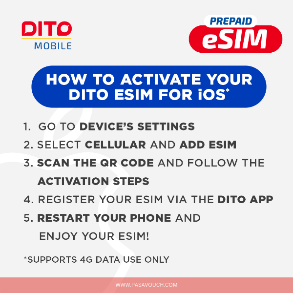 DITO eSIM Level-up 99 Prepaid 9GB Data