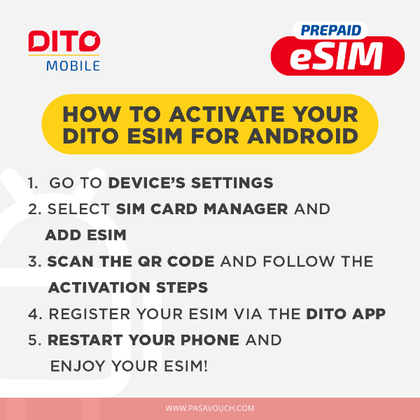 DITO eSIM Level-up 99 Prepaid 9GB Data