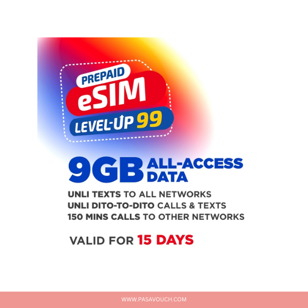 DITO eSIM Level-up 99 Prepaid 9GB Data